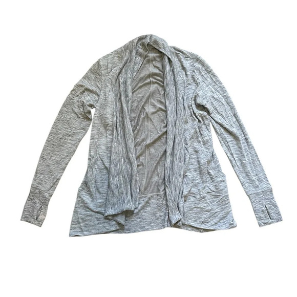Athleta Sweaters - Athleta Women's Long-Sleeve Cardigan Gray pockets keyholes Size XS